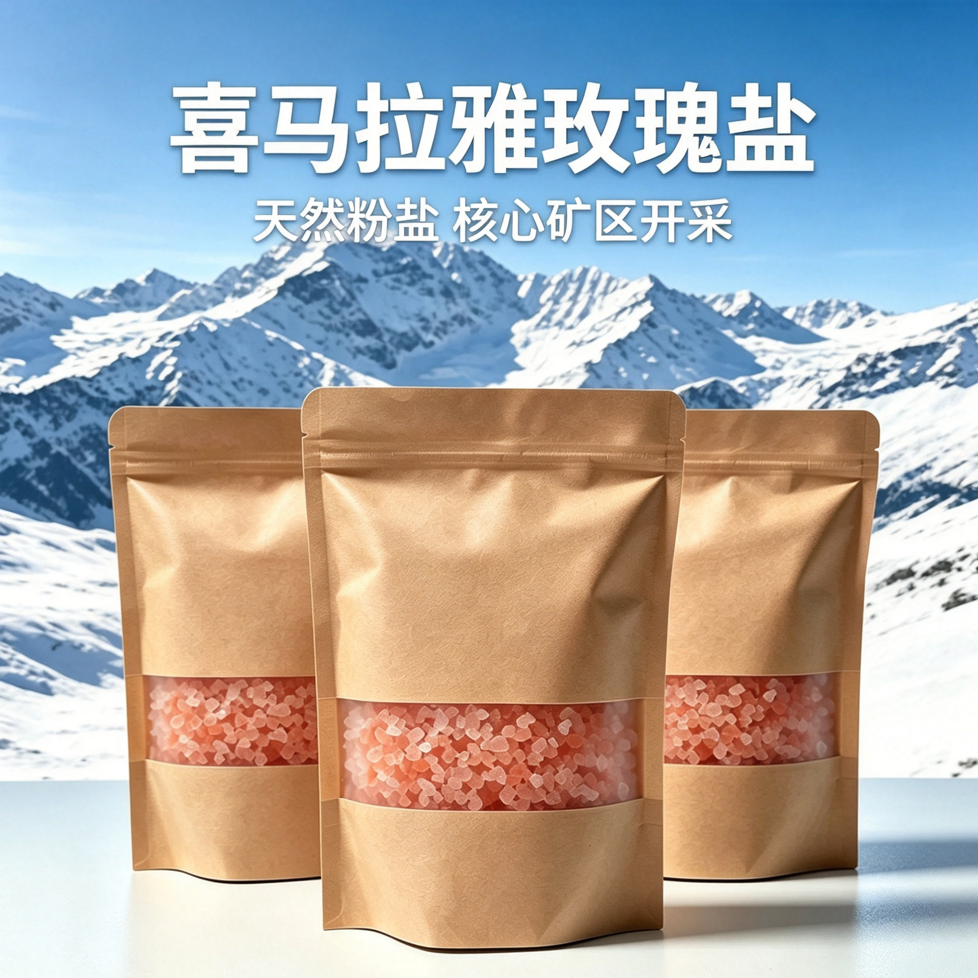 喜马拉雅盐玫瑰盐 天然粉海盐 原矿开采 巴基斯坦进口 无添加粗盐