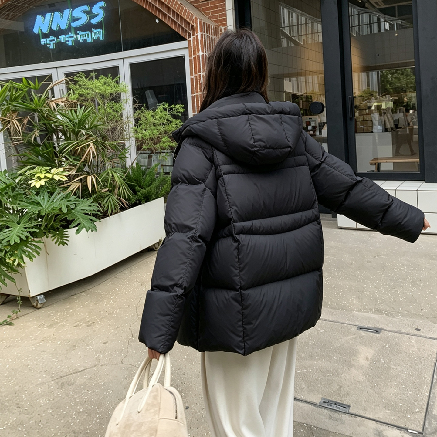 90安心绒新款茧型羽绒服女短款