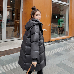 2024冬季新款黑色羽绒服女90白鸭绒外套中长款显瘦加厚小个子外套