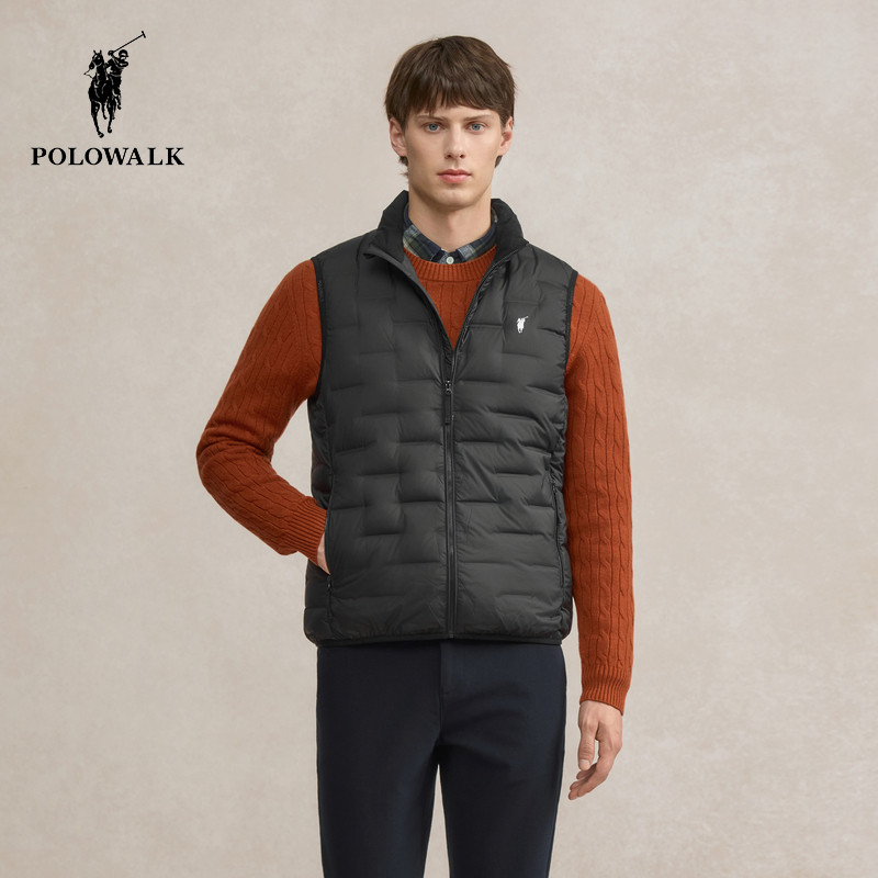 POLOWALK男士立领轻薄羽绒马甲秋冬新款保罗休闲纯色90鸭绒背心潮,男装,羽绒马甲,淘宝优惠券,粉丝福利购,淘宝优惠卷