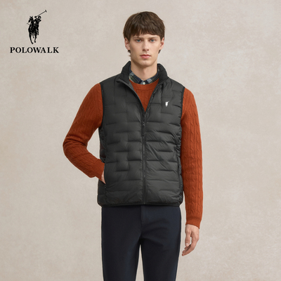 男士立领轻薄羽绒马甲