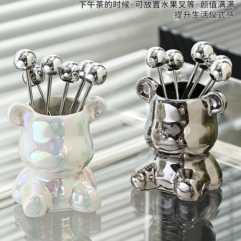 轻奢可爱水果叉高级感轻奢风图片