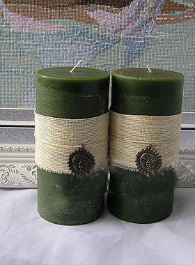 圣诞绿色冰雾香薰工艺蜡烛无烟婚庆生日装饰照明家用样板房节日