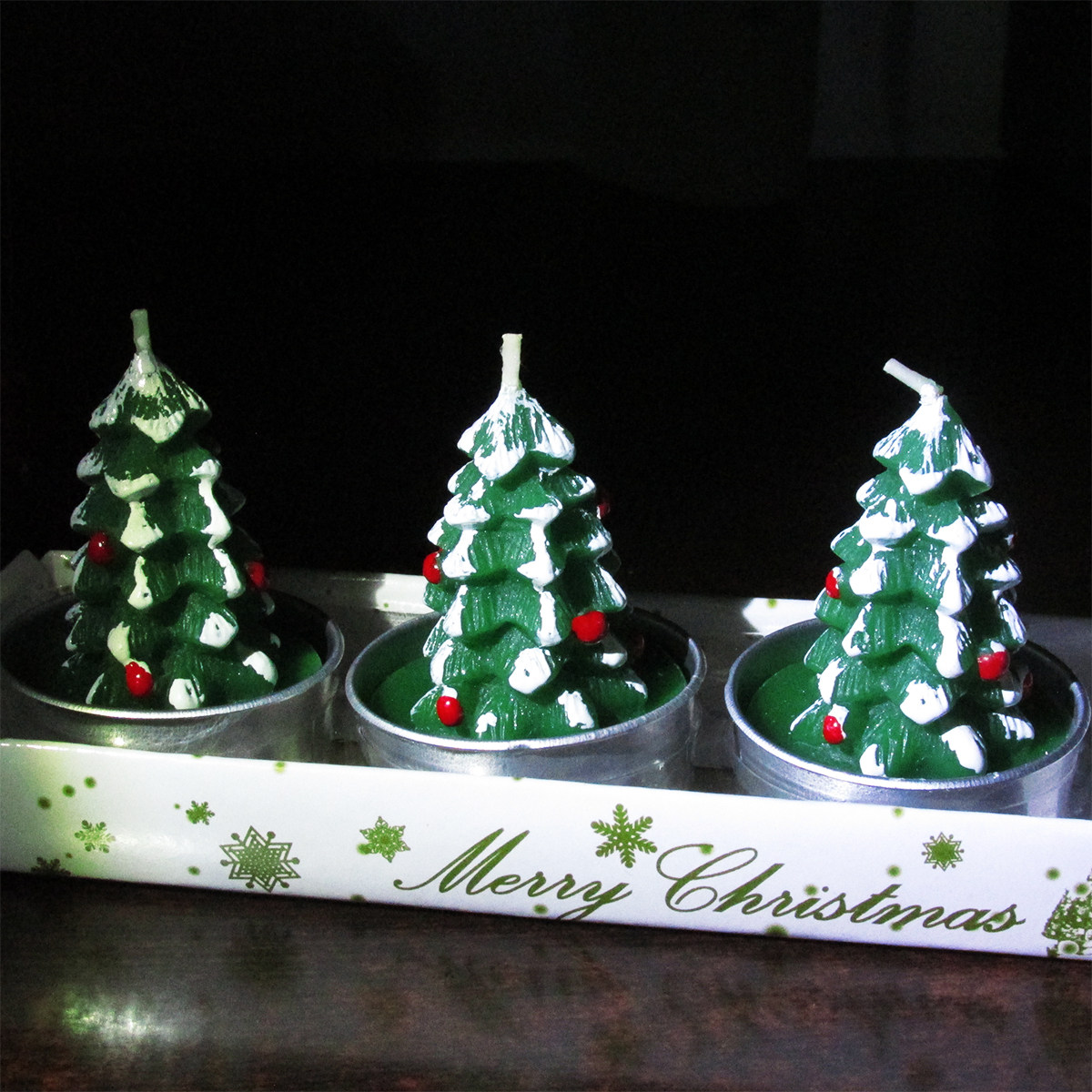 圣诞节蜡烛创意圣诞树松果雪人雪房子浪漫温馨平安夜圣诞装饰