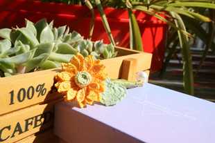 星辰匠心DMC80号微钩蕾丝线向日葵胸针成品手工DIY编织饰品包邮