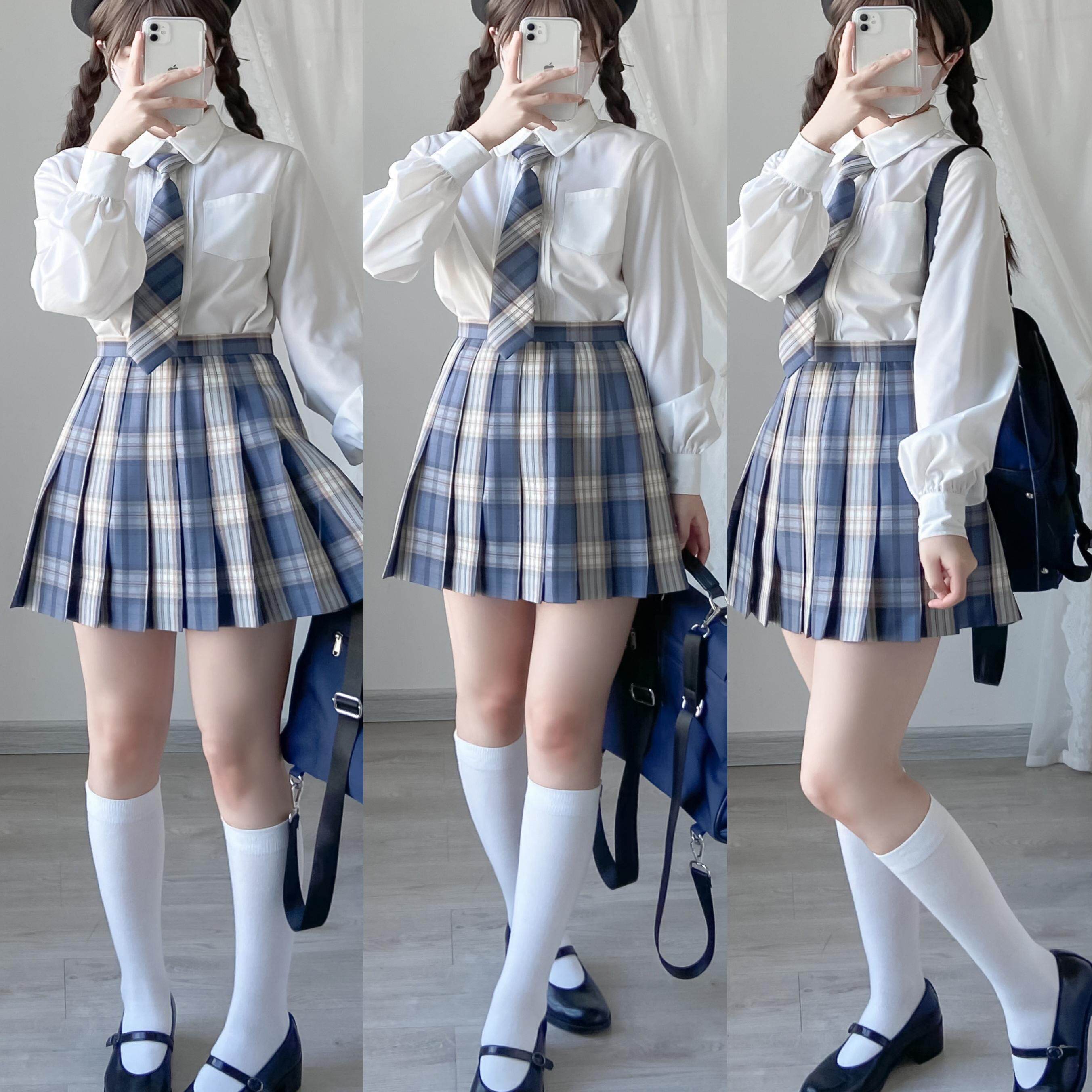 北璃酱日系jk制服格子半身裙海上日出原创正版格裙百搭校供学院风