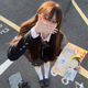 原创百褶半身裙学院风 樱之恋格子裙正版 北璃酱日系jk制服开衫 套装