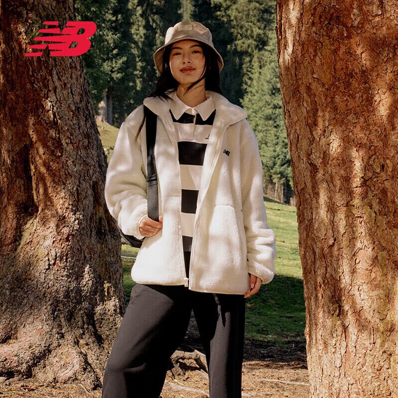 NEW BALANCE 男 运动针织拉链仿羊羔毛夹克外套 AMJ33333-CIC