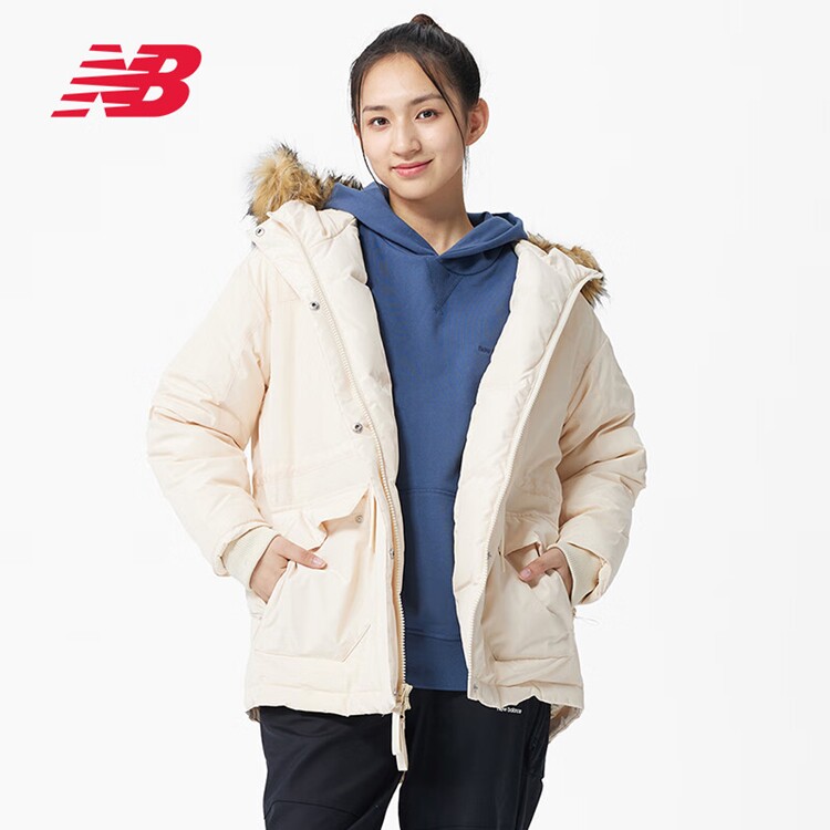 NEW BALANCE女款休闲连帽鸭绒保暖羽绒服AWJ23330-TCM