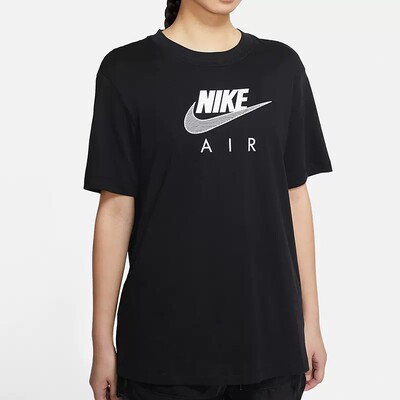 Nike/耐克女子中长款纯棉透气运动休闲宽松短袖T恤CZ8615-010 AC