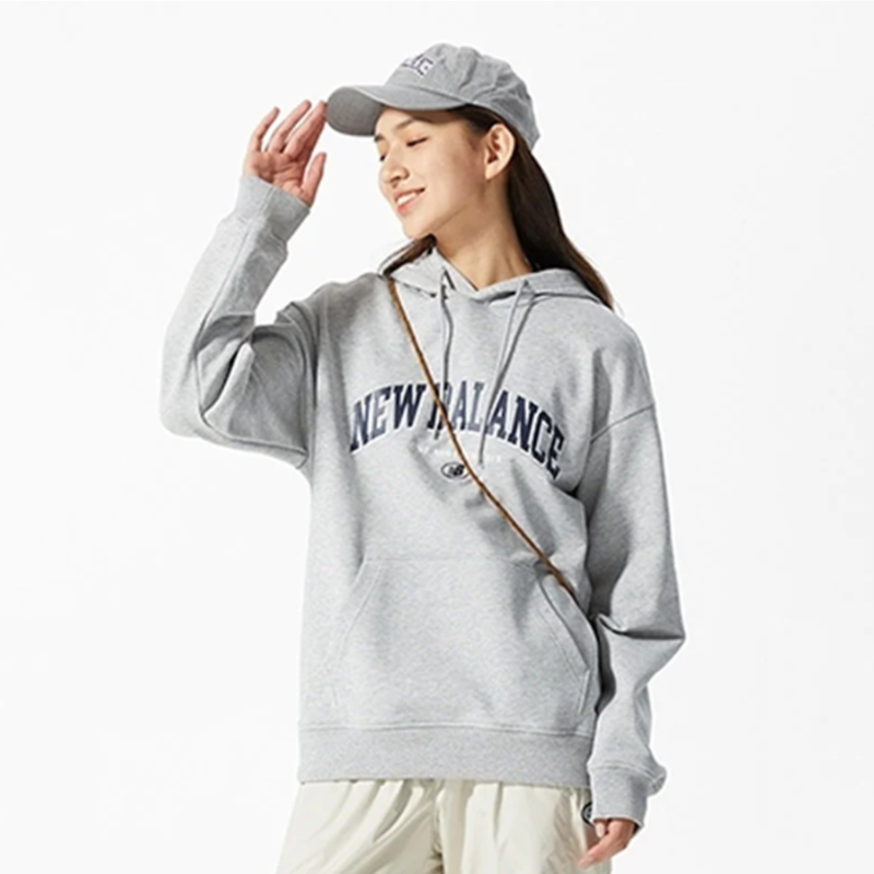 New Balance 早春男女款运动连帽卫衣套头衫5CC17141-GR