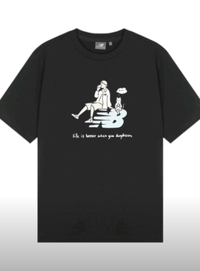 NewBalancexPK联名款系列NBboy插画印花短袖T恤5ED26011-BK