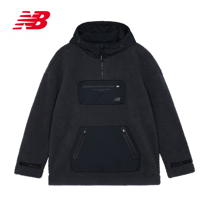 New Balance NB男女同款仿羊羔绒情侣套头卫衣5CB42143-CHL-封面