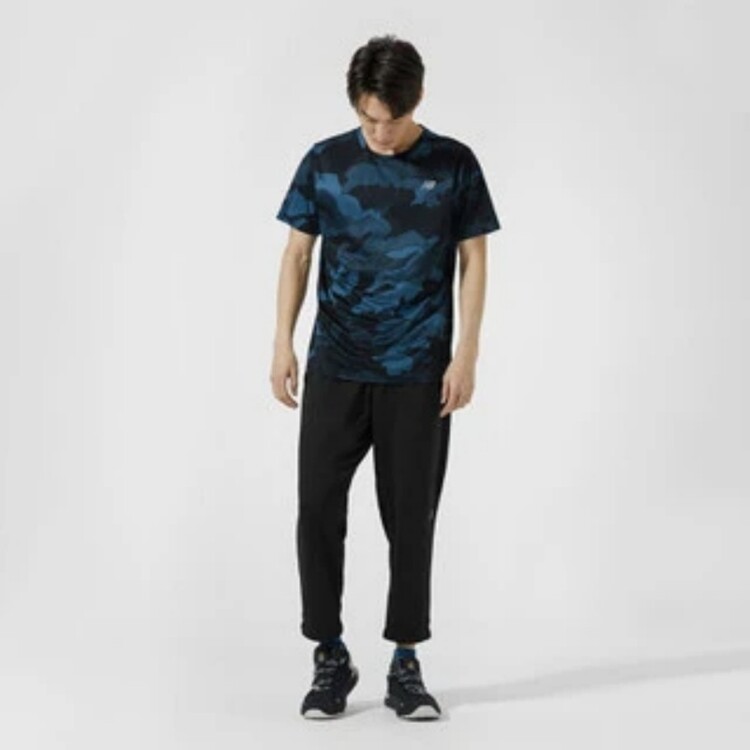 New Balance 男款针织长裤透气舒适运动裤 AMP01052-BK