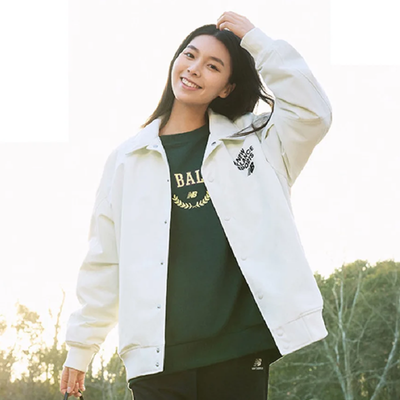 New Balance男女同款梭织立领秋冬棉服棒球服外套5QD12083-IV