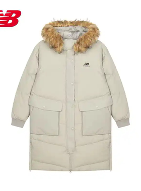 New Balance NB女款运动休闲中长连帽保暖羽绒服AWJ14354-ARF