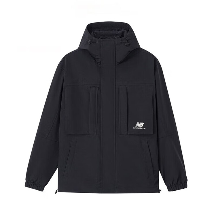 NEW BALANCE男运动服健身训练休闲舒适防风连帽外套AMJ31304-BK