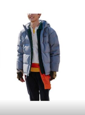 New Balance 男款运动休闲印花保暖连帽羽绒服 AMJ33339-TTM