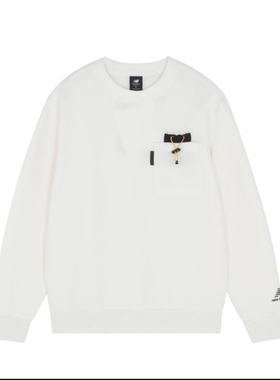 New Balance抽绳贴袋套头男款套头衫长袖卫衣AMT13388-IV