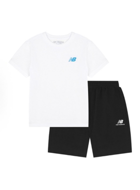 New Balance儿童运动休闲短袖短裤套装2SC2S113-WT