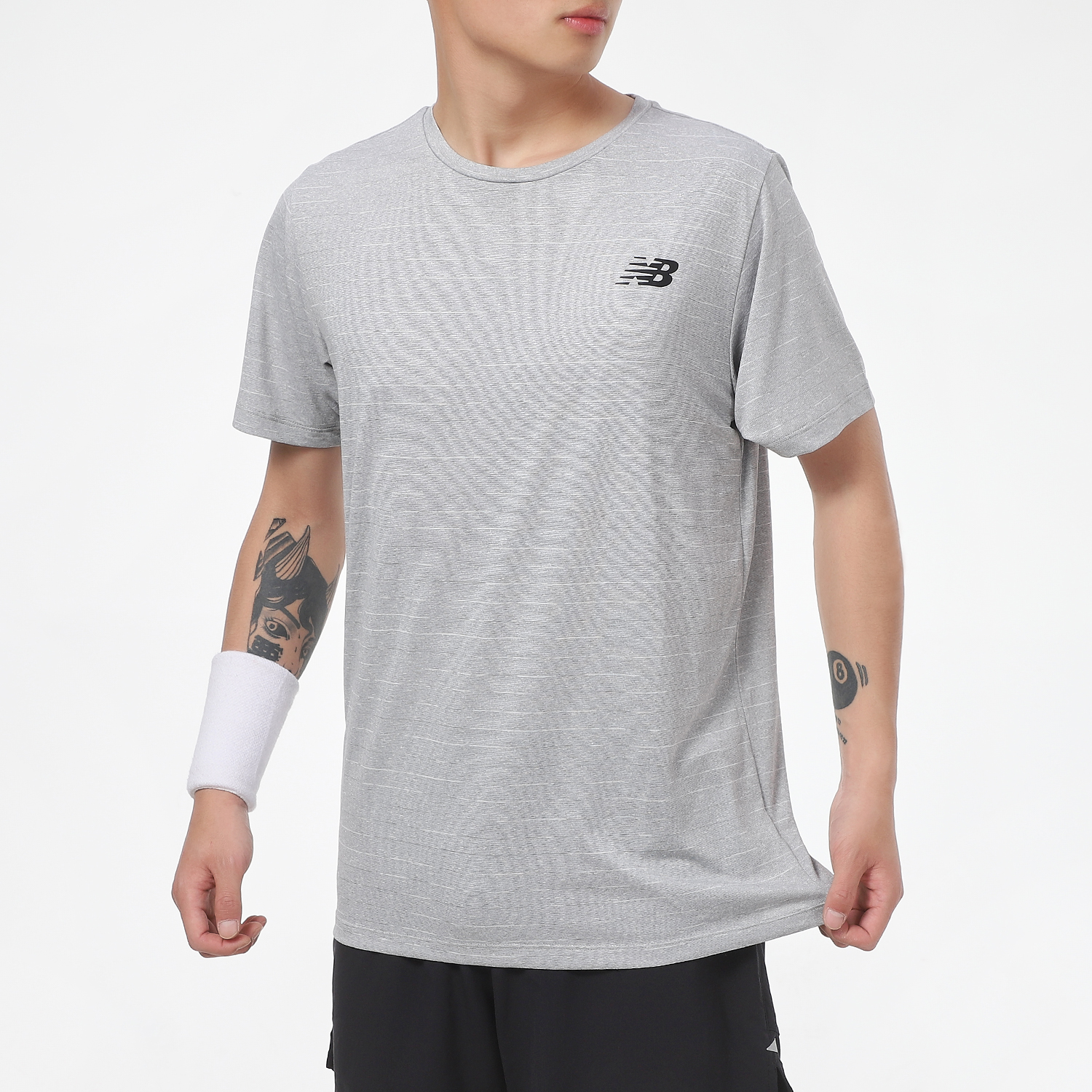 Newbalance速干短袖男夏NB半袖训练上衣T恤 AMT01012-AG