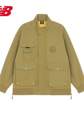 New Balance翻领系带男款时尚潮流夹克外套AMJ13384-OV