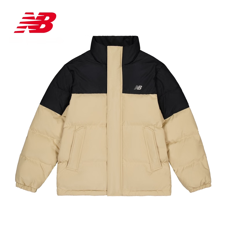 NEW BALANCE 羽绒服男短款鸭绒运动休闲保暖立领外套AMJ33340-INC