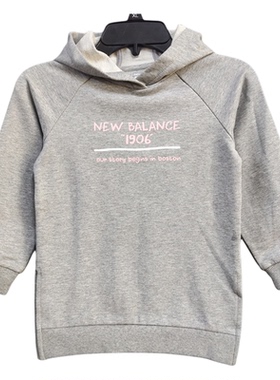 NEW BALANCE 女童春秋运动休闲连帽套头卫衣7C833172-MGR