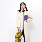 外套6DB43162 BEI Balance女装 立领双扣抓绒长款 微瑕XS码 New