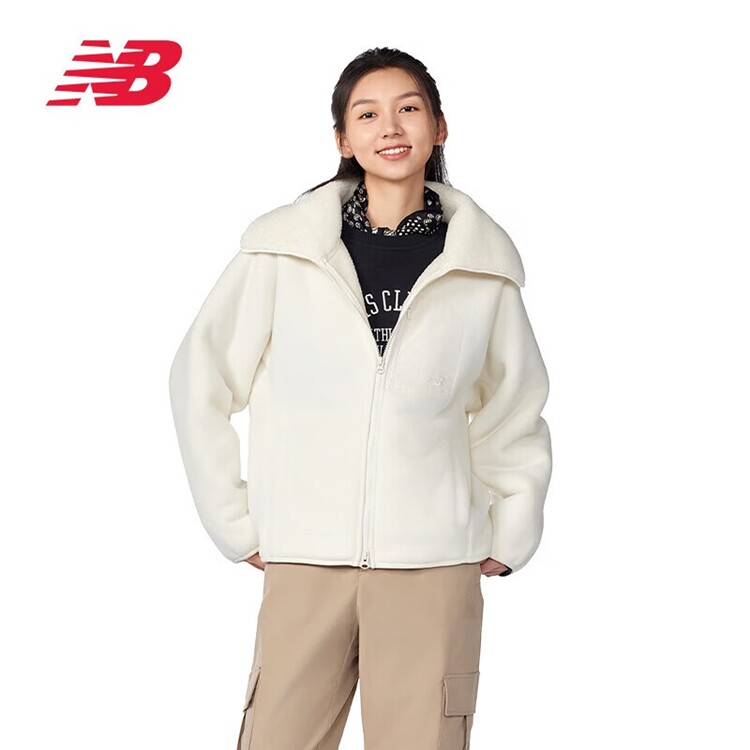 NEW BALANCE 连帽夹克女 百搭休闲拉链运动外套 MDD43232-WT