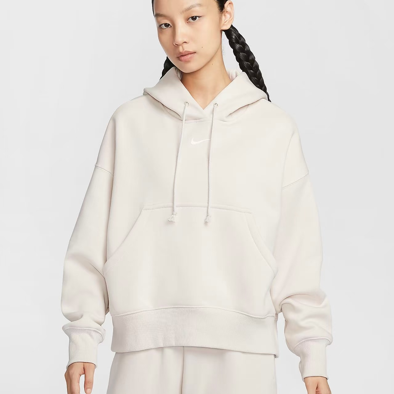 Nike/耐克女子秋冬加绒宽松运动套头衫连帽卫衣 DQ5859-104 AC