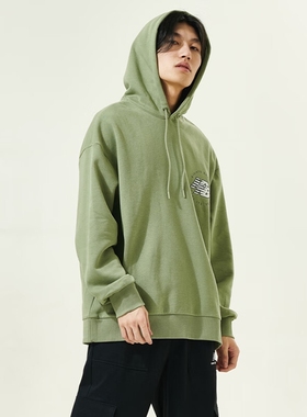 NEW BALANCE NB 男款秋款加绒连帽针织卫衣AMT23348-OLF