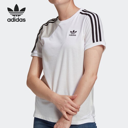 Adidas阿迪达斯三叶草夏季女子运动休闲短袖T恤 GN2913