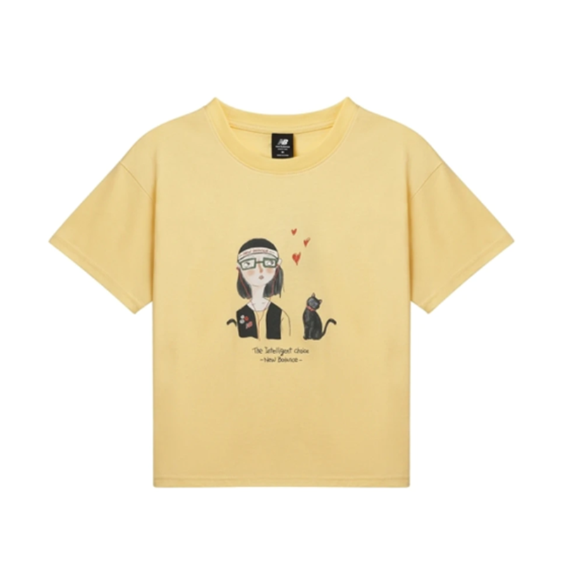 New Balance女款夏季休闲轻薄宽松简约圆领短袖T恤AWT12329-FTL