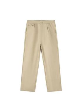 New Balance 纯色Logo印花梭织纽扣直筒休闲裤 女款 AWP31360-BNN