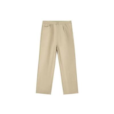 New Balance 纯色Logo印花梭织纽扣直筒休闲裤 女款 AWP31360-BNN