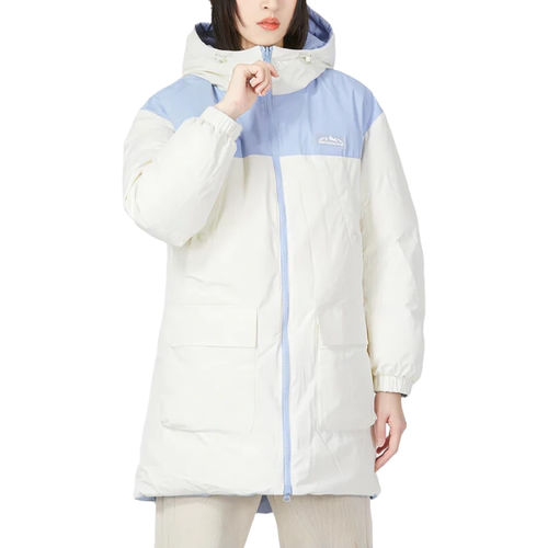 New Balance中长款NB女连帽两面穿粉蓝色羽绒服5PC44442-LBL