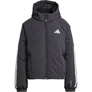 阿迪达斯短款羽绒服女冬季新款加厚面包服韩版保暖连帽外套JG3866