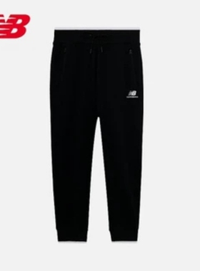 New Balance 秋冬女款毛圈简约休闲Logo标识针织长裤 AWP03506-BK