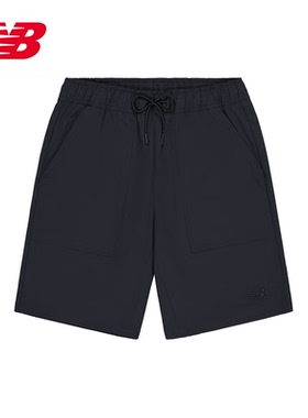 NEW BALANCE 运动短裤男款潮流百搭简约舒适梭织短裤 AMS42308-BK
