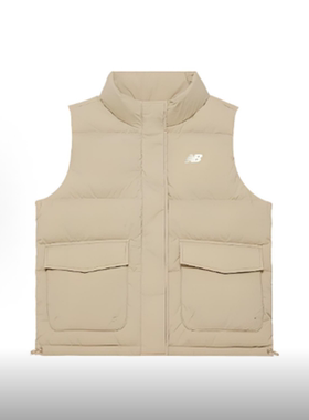 New Balance 纯色保暖休闲立领简约羽绒马甲女款 AWV34300-SOT