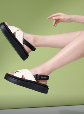 女款轻便舒适柔软时尚厚底魔术贴沙滩凉鞋 K0E45LL50J-012