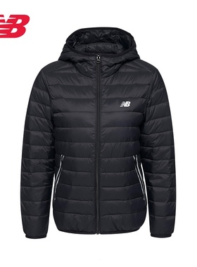 New Balance 女款运动休闲防风保暖连帽轻薄羽绒服 NP84S822-BK