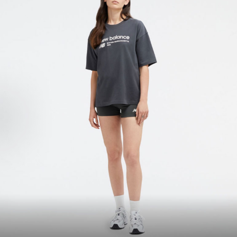 【微瑕】New Balance 字母印花宽松圆领T恤 女款 灰色WT33534-ACK