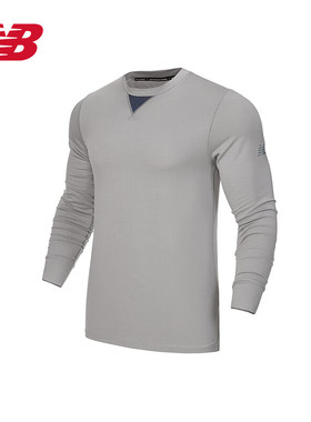 NEW BALANCE NB男T恤健身跑步透气圆领长袖上衣 MT13290-AG