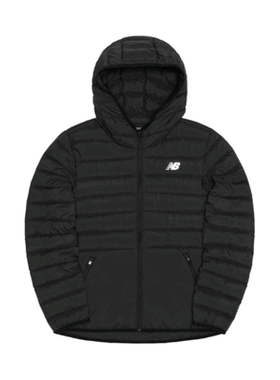New Balance短款连帽保暖羽绒服 男女同款 NPA4S011-BK
