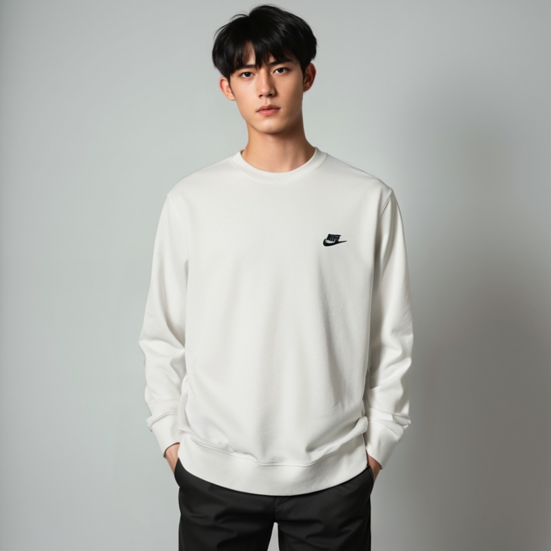 【正品】耐克男子秋冬加绒宽松圆领运动卫衣套头衫BV2663-100 AC