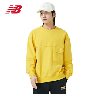 New Balance 男款长袖T恤圆领纯色休闲运动卫衣 AMT21369-HCM