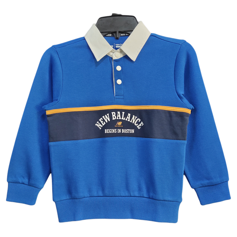 NEW BALANCE 儿童春秋运动休闲polo套头卫衣7FA32013-DBL