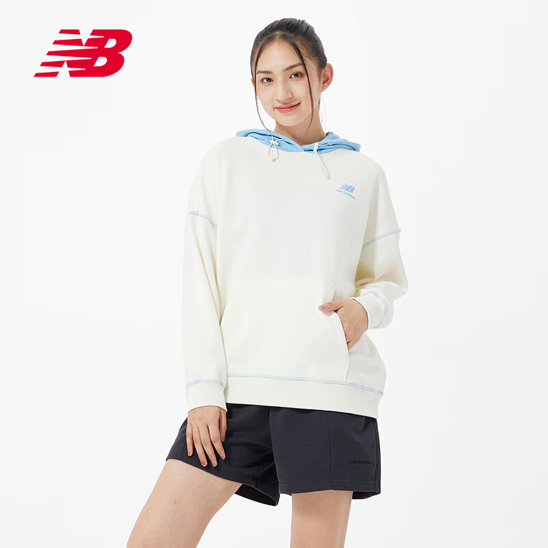 NEW BALANCE 女款运动休闲连帽卫衣针织上衣 AWT23342-CIC